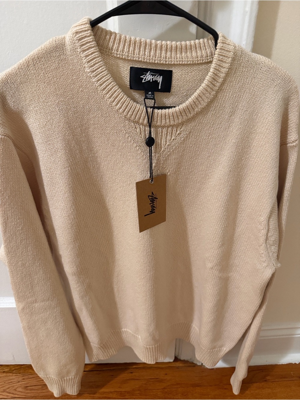 Stussy Crewneck Sweater in Cream